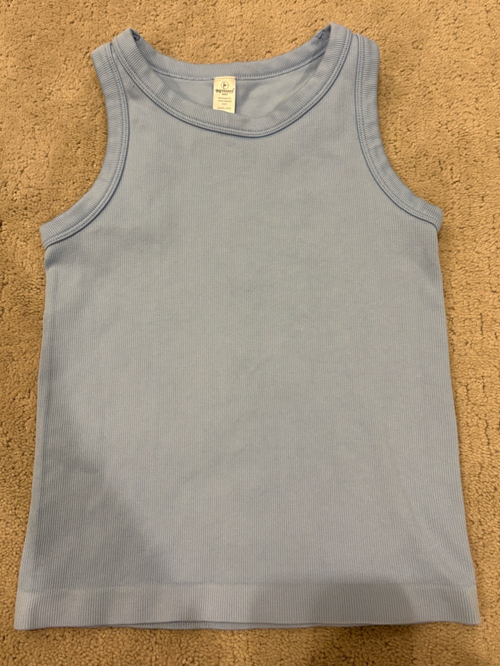 90 Degree By Reflex Light Blue Ribbed Scoop Tank Girl’s Size 10 medium